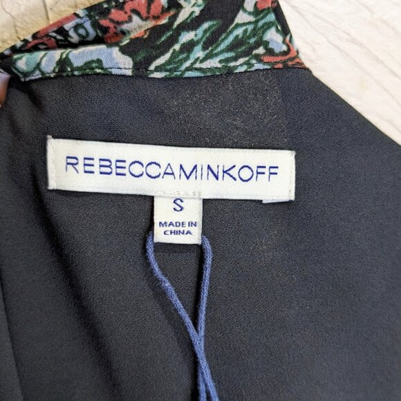 Rebecca Minkoff Tiered Floral Dress Womens S Ollie Dark Romantic Mini A Line - Picture 6 of 7